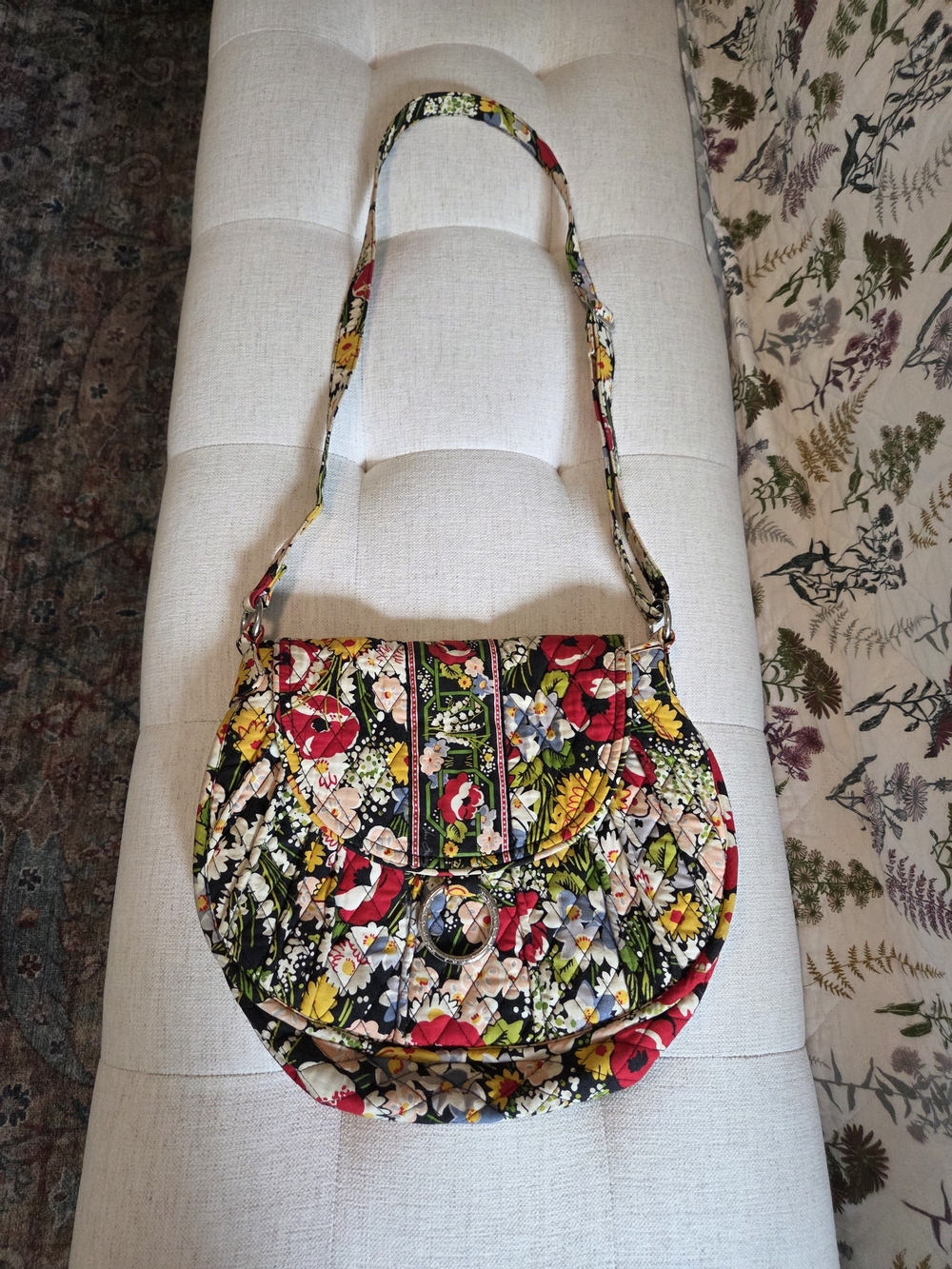 Vera Bradley Saddle Up Poppy Field Crossbody Magnetic Closure